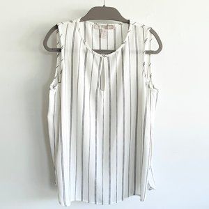 Forever 21 White Top with Gray Stripes